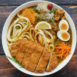 katsu fried chicken curry udon noodles